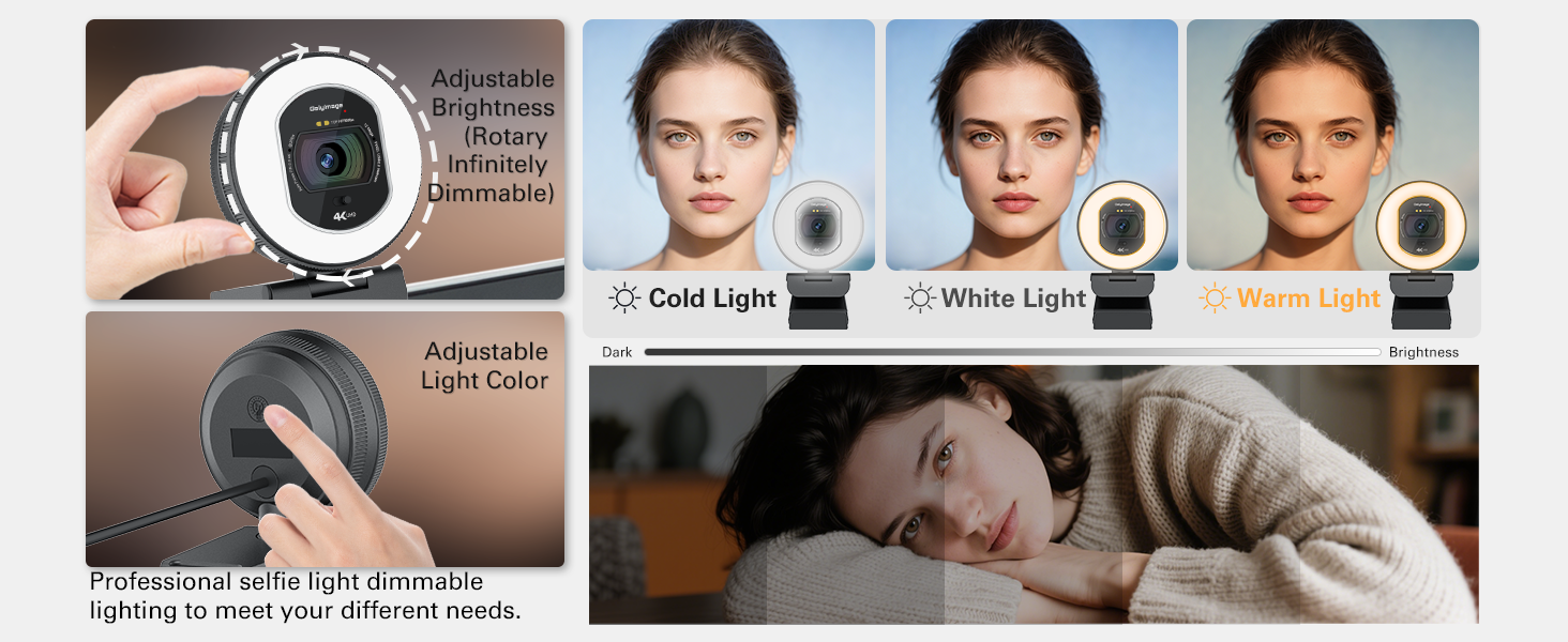 webcam 4k pc web cam computer camera webcams streaming stream light lighting usb