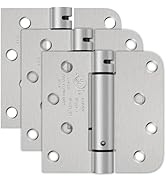 4 Inch Self Closing Door Hinges, Spring Loaded Door Hinges 5/8" Radius Corners for Exterior, Gara...