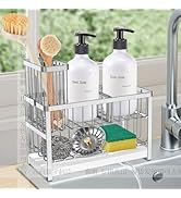 Sinnsally Sponge Holder for Kitchen Sink Organizer Caddy,2 Tier Dish Brush Scrubber Holder,Stainl...