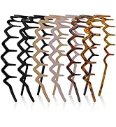 ELLOPH 6 Pack Zig Zag Headbands for Women, Non Slip Headband with Teeth, Plastic Hair Bands for D...