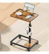 MOFAIN Adjustable TV Tray Table - 360° Rotating C Shaped End Side Table Sofa Couch Bed Table with...