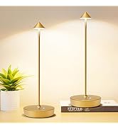 Tpczqj Set of 2 Rechargeable Cordless Table Lamp,6000mAh LED Battery Operated Desk Lamp Touch 3 C...
