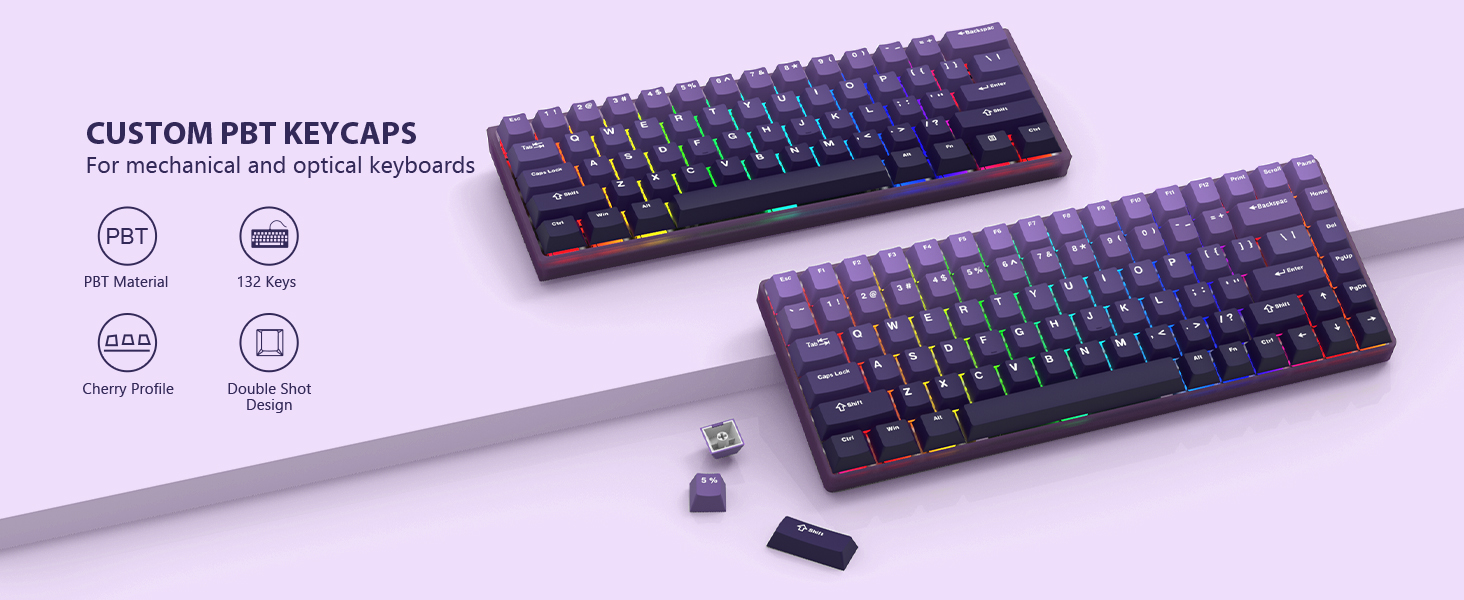 132 Keys Gradient Purple Keycaps