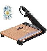 12 Inch Heavy Duty Paper Cutter, Wood Guillotine Paper Cutter &amp; Paper Trimmer, 30 Sheets Capacity...