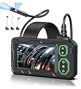 Endoscope Camera with Light, 1920P HD Dual-Lens Borescope with 8 LED Lights, 4.3" Inspection Came...