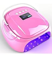 BOMOQING 126W Rechargeable UV LED Nail Lamp, Portable Cordless Nail Dryer with Auto Sensor and 4 ...