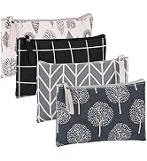 SUMAJU 4 Pcs Canvas Cosmetic Bag, Multi-Function Travel Makeup Bag Cosmetic Pouch with Zipper Tra...