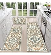 Farmhouse Kitchen Rugs Sets of 3 Non Slip Washable Kitchen Rugs and Mats Boho Kitchen Mats f...