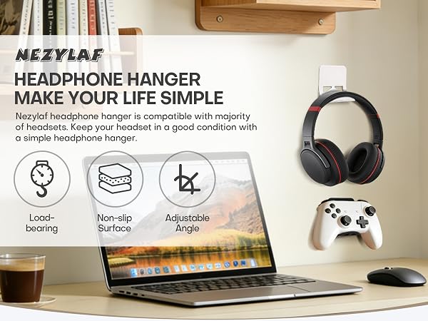 headset hook, earphone holder, desk organizer, kitchen sponge holder,