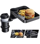 ELOHEI Car Cup Holder Tray Organizer, Detachable 360° Rotating Car Food Tray Table with Phone Hol...