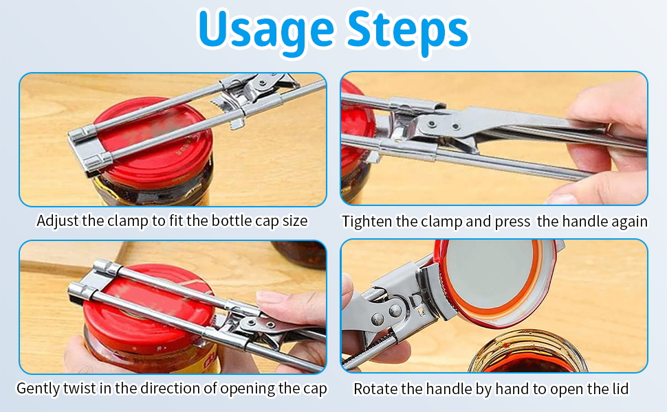 2 Pack Adjustable Stainless Steel Jar Opener