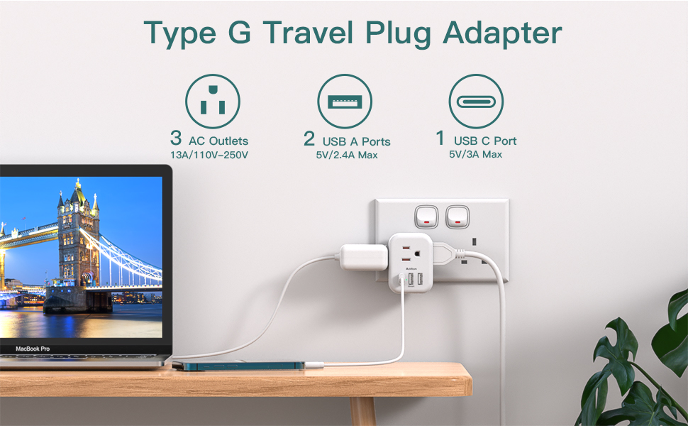 England Travel Plug Adapter