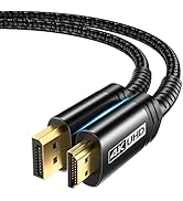JSAUX 4K DisplayPort to HDMI Cable 10FT, DP to HDMI Video UHD 2K@60Hz/4K@30 Nylon Braided DP to H...