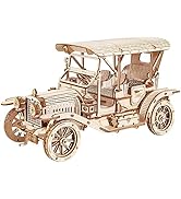 ROKR 3D Wooden Puzzle Model Car Kits to Build for Adults, 1:15 Scale Vintage Car Model Building K...
