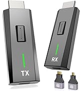 2026 Upgraded Wireless HDMI Transmitter and Receiver 328FT/100M, 4k Decode 1080P Output, Plug &amp; P...