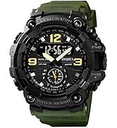 FANMIS Mens Analog Digital Dual Display Sports Watches Military Multifunctional 50M Waterproof LE...