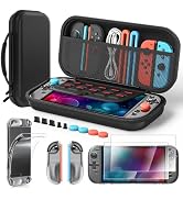 Accessories for Nintendo Switch 2 2025, Portable Hard Shell Carrying Case with 2 HD Screen Protec...