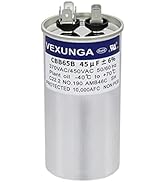 VEXUNGA 45uF 45 MFD 370VAC 440VAC 450VAC 50/60Hz CBB65 CBB65B Run Start Capacitor for AC Unit Fan...