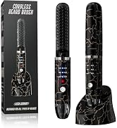 Beard Straightener for Men, Cordless Heated Beard Brush, Portable Beard Hot Combs, Ionic Mini Hai...