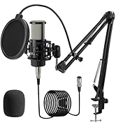 ALABS XLR Condenser Microphone, Professional Cardioid Recording Microphone Kit with 25mm Diaphrag...
