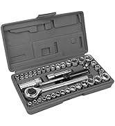 Performance Tool W1173 SAE/Metric 40-Piece SAE and Metric Socket Set, 1/4" & 3/8" Drive