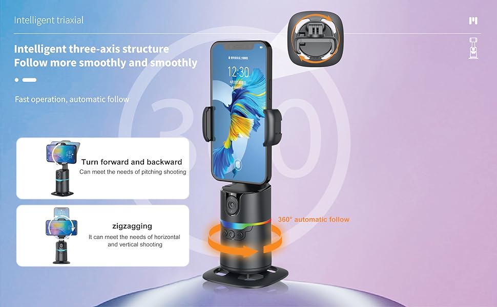 for android 360 tracking tripod rotating tripod moving tripod for iphone auto tracking tripod