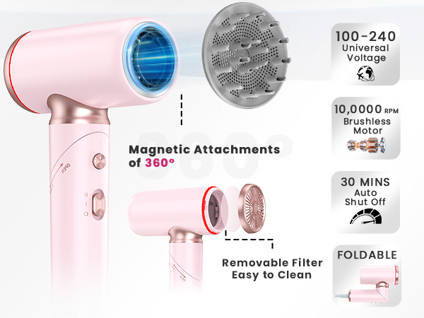travel hair dryer brush