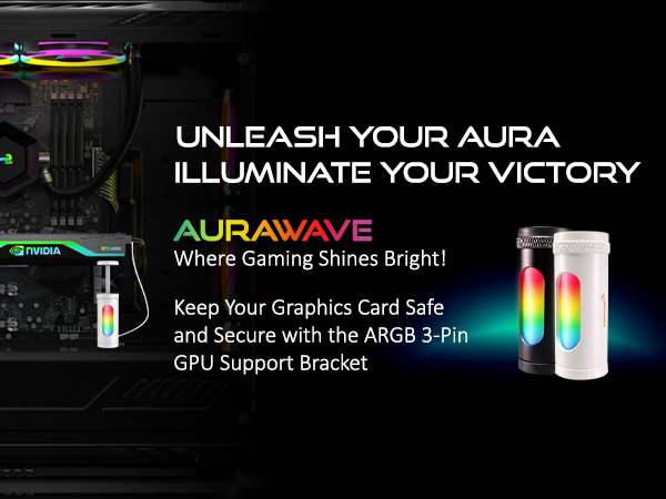 gpu support bracket AAAwave Aurawave rgb graphics card video card support brace prevent sagging
