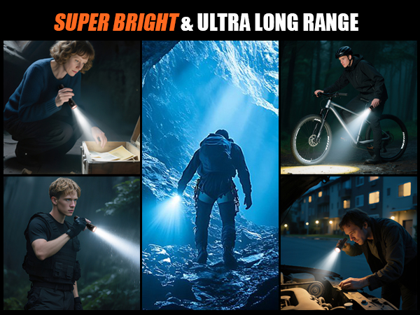 Rechargeable flashlights high lumens
