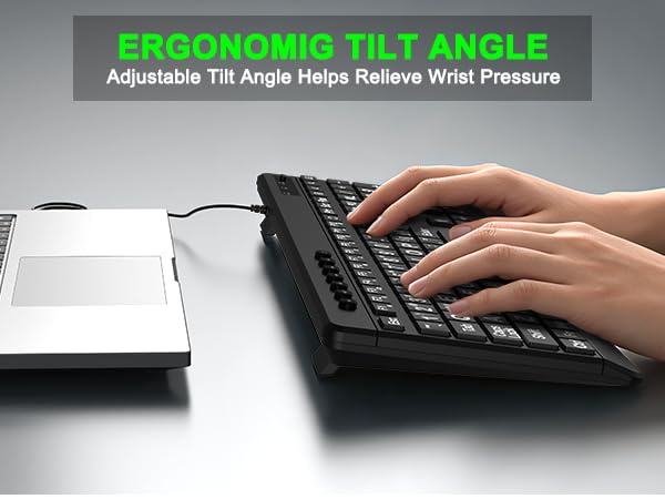 Keyboard Large Print Keyboard Ergonomic Keyboard Large Key Wrist Rest quiet
