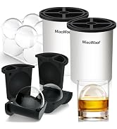Clear Ice Cube Maker, 2.5 Inch Stainless Steel Crystal Large Clear Ice Ball Maker, Silicone Ice C...