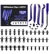 Uolor 265PCS Car Bumper Retainer Clips Plastic Rivets Auto Fasteners Push Retainer Kit Most Popul...