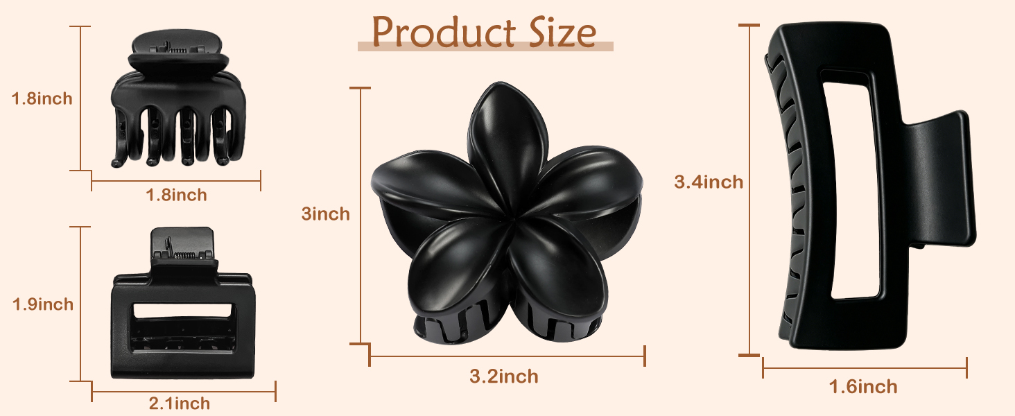 hair clips size