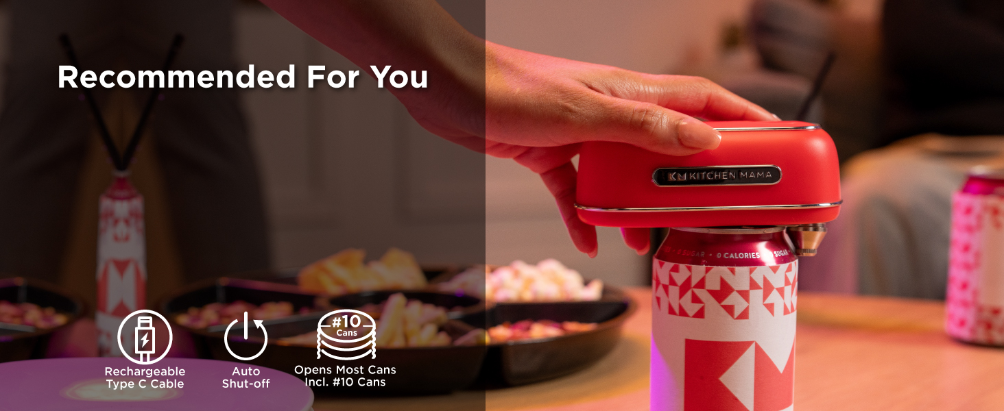 Kitchen Mama Orbit One Rechargeable Can Opener cordless can opener smooth edge hands free auto stop