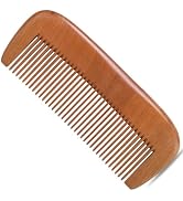 Moreinday Wooden Beard Comb for Men, Fine Tooth Comb - Peachwood | with 1 Storage Pouch, No Stati...