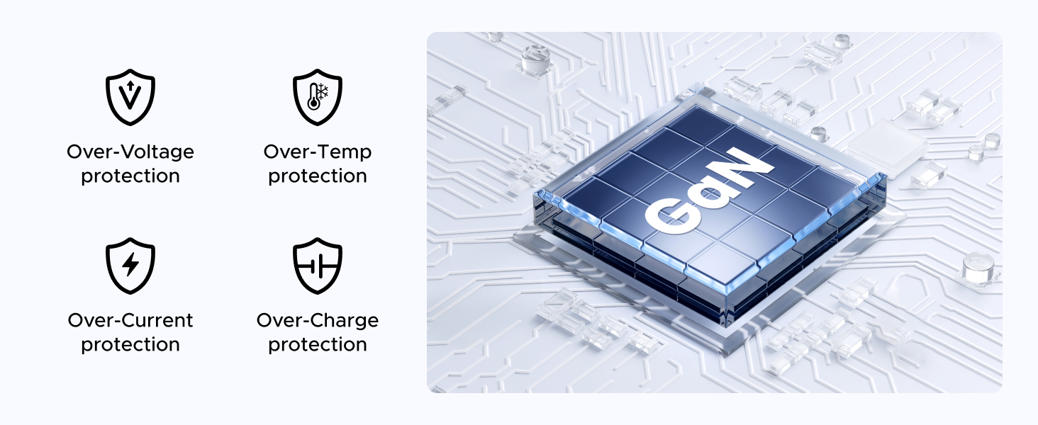 Over-Voltage protection Over-Temp protection Over-Current protection Over-Charge protection