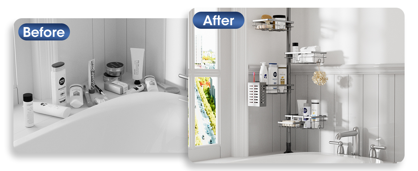 corner shower shelves