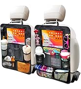 Etre Jeune Backseat Organizer for Car, 2 PCS Seat Back Cover for Kids Toddlers with 10 Storage Po...