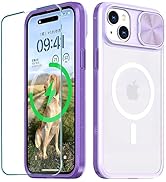 WATEFULL Clear Case Compatible with iPhone 15 Plus MagSafe Sliding Camera Cover, [Strong Magnets]...