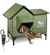 GOLOPET Indestructible Heated Cat House for Outside Winter,with an intelligent controller,100% Wa...