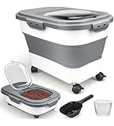 Viretec Dog Food Storage Container, 5-20lb Collapsible Pet Food Storage Container with Attachable...