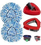Mop Replacement Heads for O Cedar RinseClean 2 Tank System,2 Microfiber Mop Head Refills,1 Scrubb...