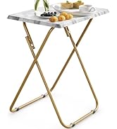 HUANUO Folding TV Tray Table -Stable Tray Table with No Assembly Required, TV Dinner Tray for Eat...