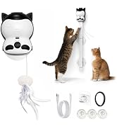 PawBubble 2-in-1 Electric Cat Toy, Automatic Interactive Cat Wand with 2 Play Modes (Track Chase ...