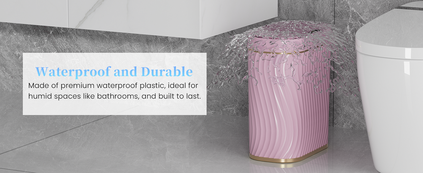 Pink Bathroom Trash can with Automatic Touchless Lid