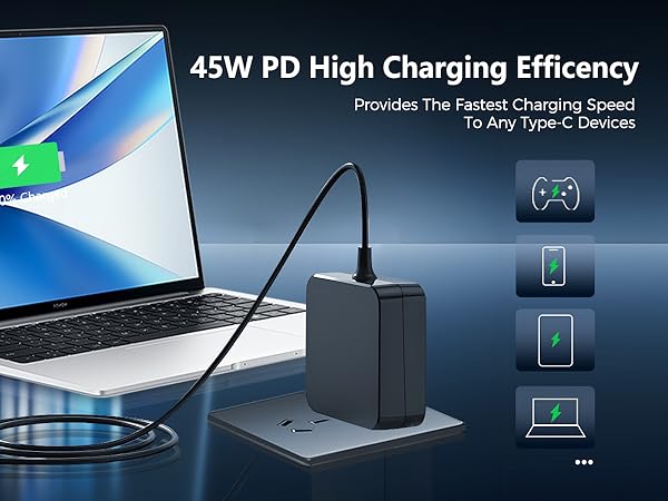 45W PD High Charging Efficency