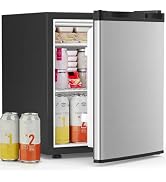Antarctic Star Mini Fridge with Freezer, Rated 1.6 cu.ft, Small Upright Refrigerator with Removab...