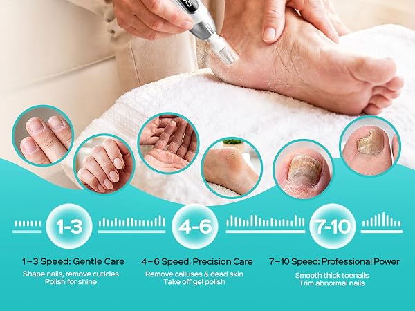 COSLUS C60 Manicure &amp;amp;amp;amp;amp; Pedicure Tool with LED Display &amp;amp;amp;10 Speed Settings