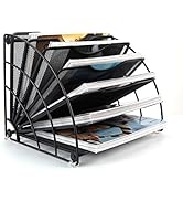 PAG Fan-Shaped Desk File Organizer Mail Letter Sorter Paper Holder Magazine Rack for Office Home ...
