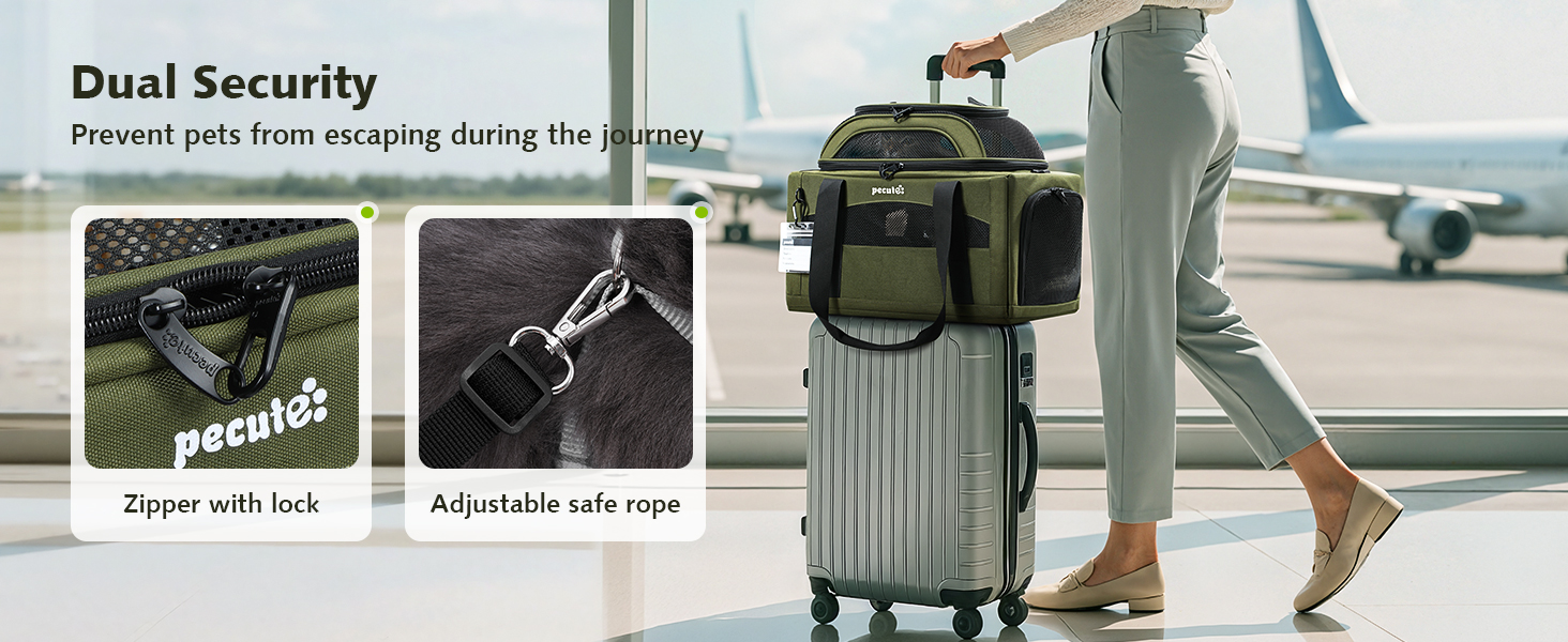 Pecute Expandable Pet Carrier Airline Approved Dog Cat Carrier